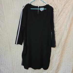 live for the weekend black boot dress white stripe with pockets size 18